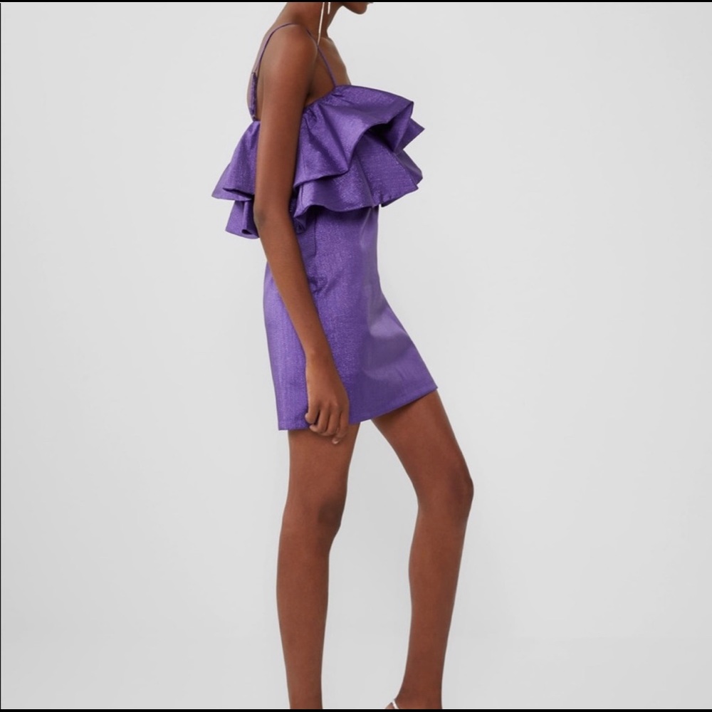 ZARA (Bloggers Favorite) Ruffled Metallic Purple - Picture 9 of 11